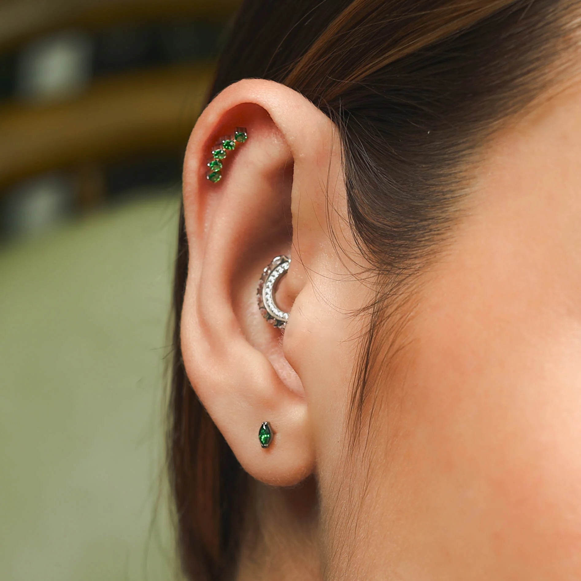 Labret Penta Verde · Titanio Grado Implante