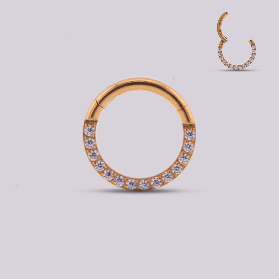Aro zirconia Dorado - Helix Body Jewelry - Tienda Online de Piercings