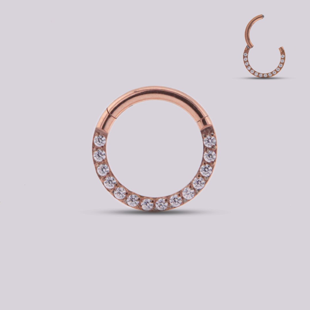 Aro zirconia Oro Rosa - Helix Body Jewelry - Tienda Online de Piercings