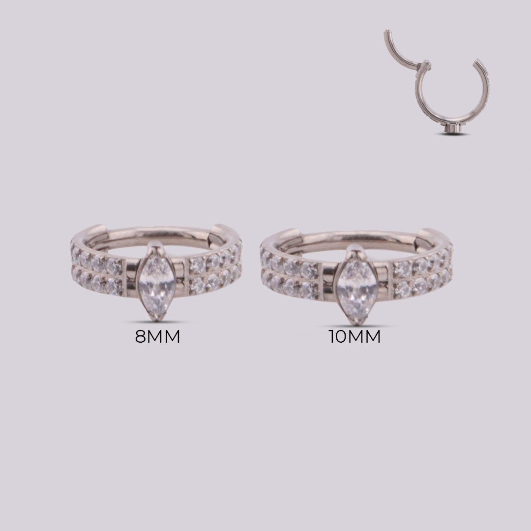 Aro en titanio con sistema clicker - Gema - Helix Body Jewelry - Tienda Online de Piercings
