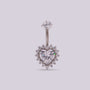 Piercing Ombligo Corazon Queen Plateado - Helix Body Jewelry - Tienda Online de Piercings