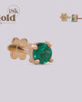 Joya para oreja con esmeralda de 3mm en oro 18K - Helix Body Jewelry - Tienda Online de Piercings
