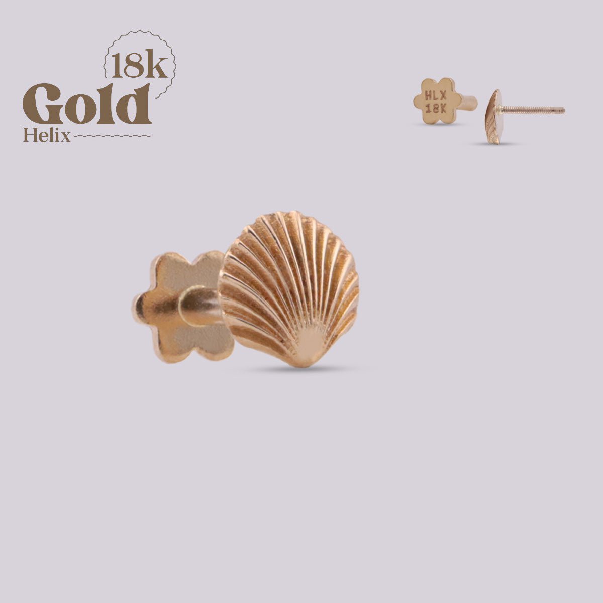 Joya para oreja en oro con forma de Coral - Helix Body Jewelry - Tienda Online de Piercings