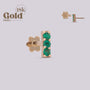 Pendiente Labret Oro 18K con Esmeraldas Colombianas - Helix Body Jewelry - Tienda Online de Piercings