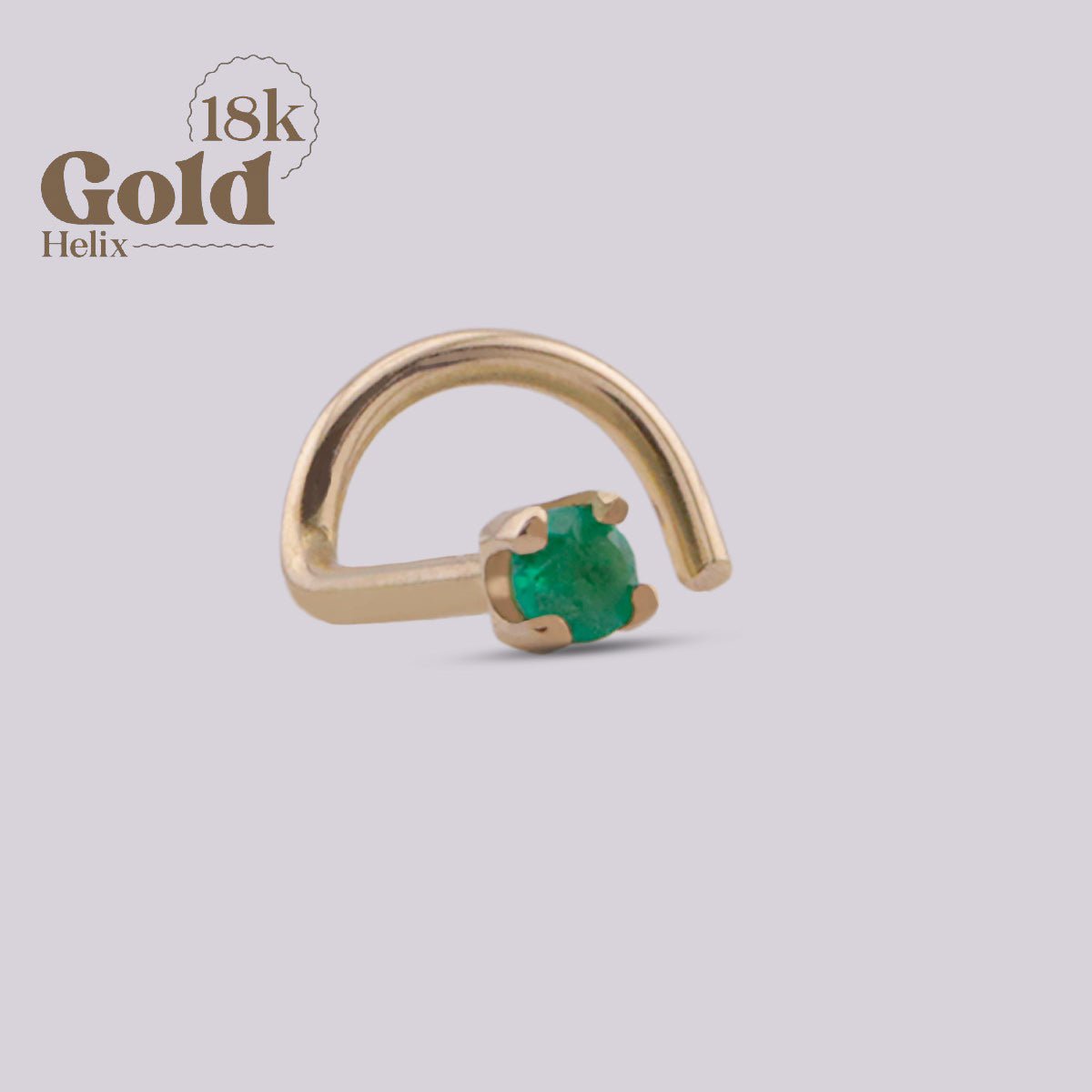 Joya para nostril con esmeralda colombiana - Helix Body Jewelry - Tienda Online de Piercings