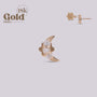 Joya en oro con diseño de luna y diamante - Helix Body Jewelry - Tienda Online de Piercings