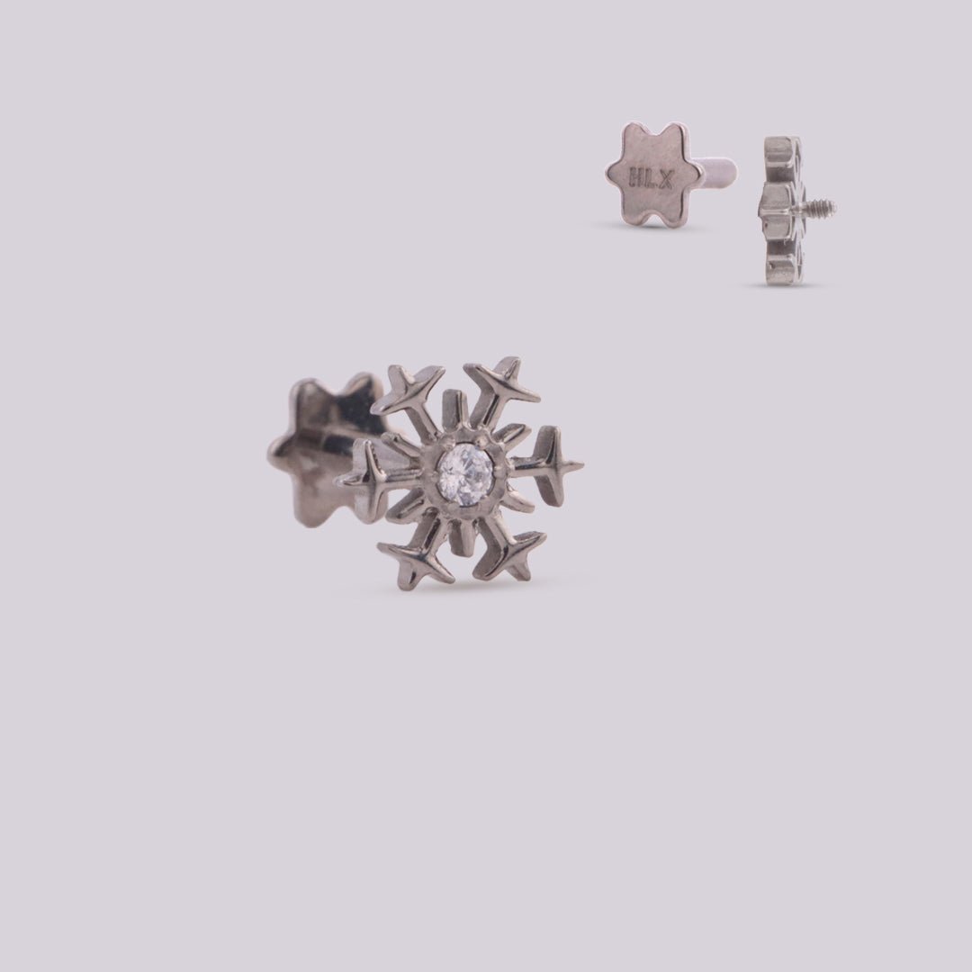 Joya en titanio con sistema de rosca interna - Snow - Helix Body Jewelry - Tienda Online de Piercings