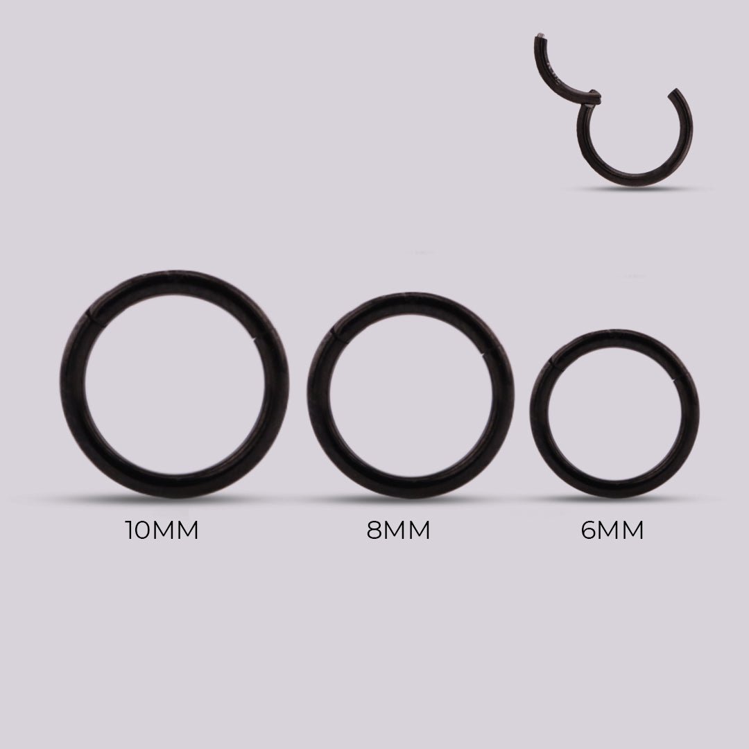 Aro con sistema Clicker Negro - Helix Body Jewelry - Tienda Online de Piercings