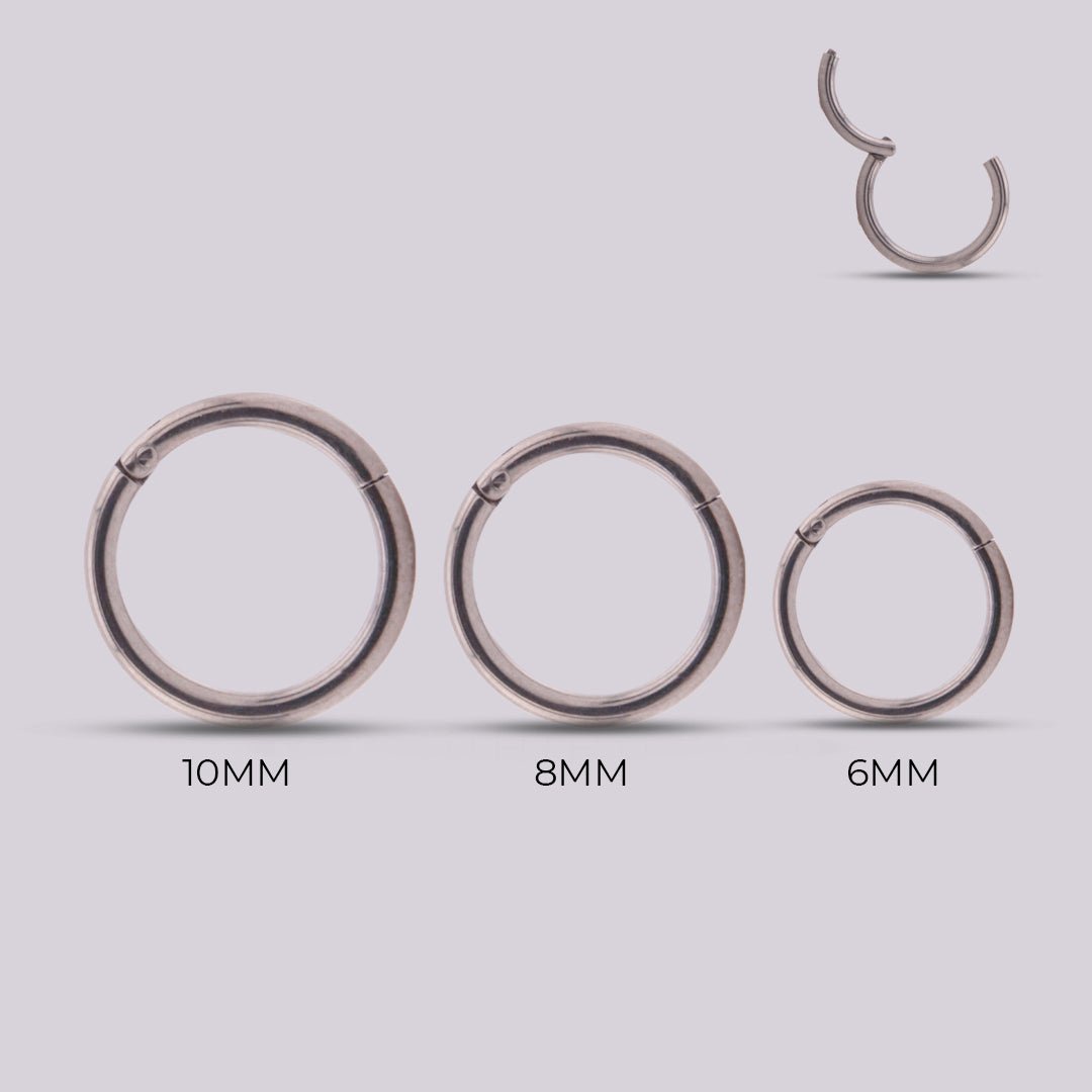 Aro con sistema clicker Plateado - Helix Body Jewelry - Tienda Online de Piercings