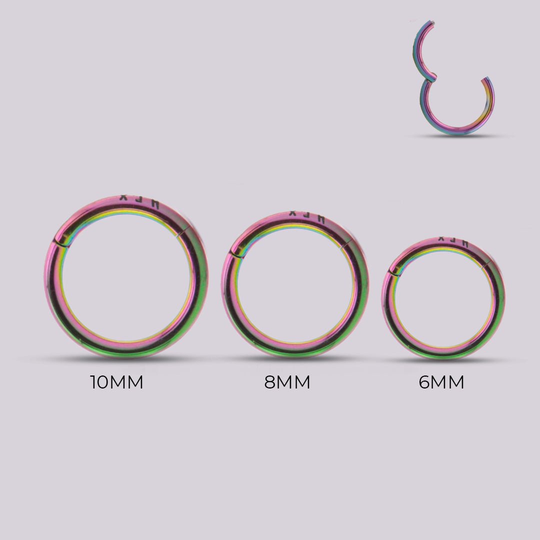 Aro con sistema clicker - tornasol - Helix Body Jewelry - Tienda Online de Piercings