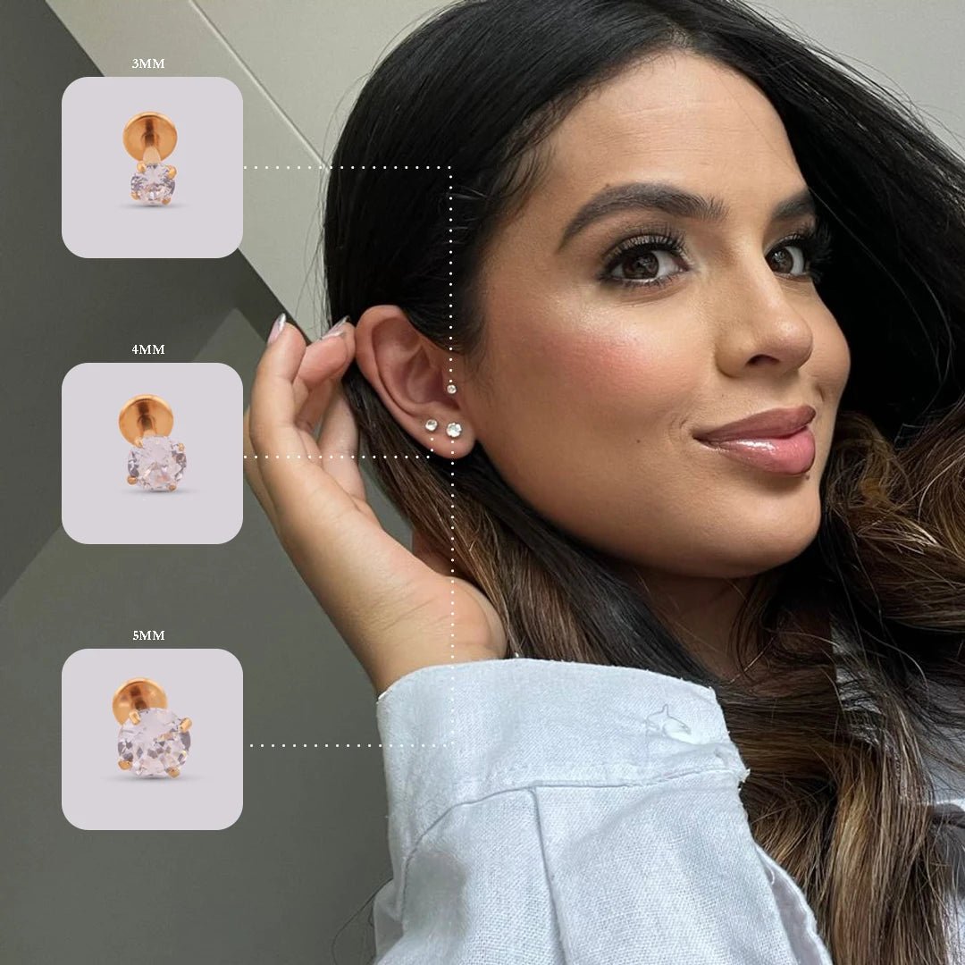 Set Sparkly: Efecto Cascada con Cristales (5, 4 y 3mm) - Helix Body Jewelry - Tienda Online de Piercings