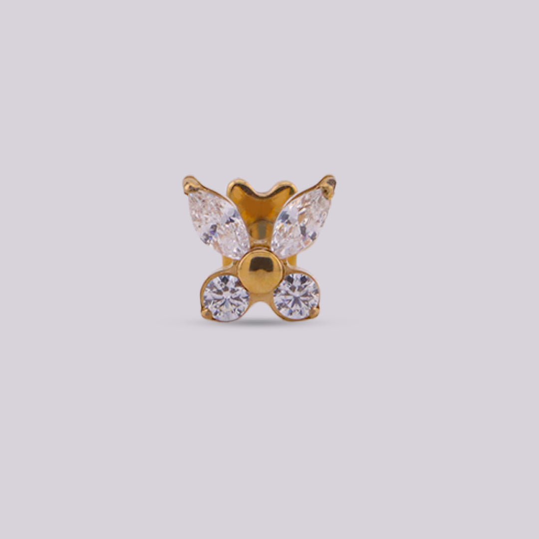 Pendientes mariposa titanio, Joyería hipoalergénica - Helix Body Jewelry - Tienda Online de Piercings
