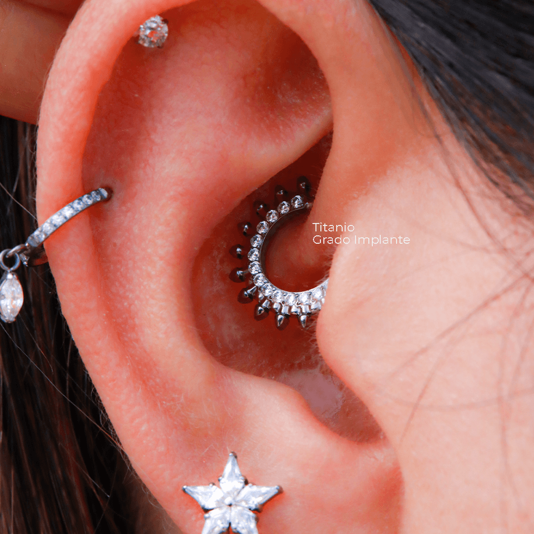 Aro Sol con para daith y septum - Helix Body Jewelry - Tienda Online de Piercings