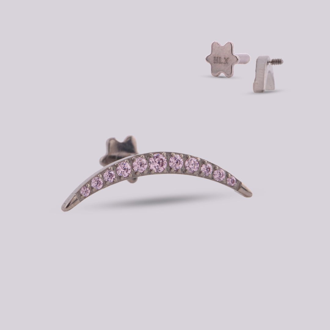 Labret en titanio en forma de media luna - Seti - Helix Body Jewelry - Tienda Online de Piercings