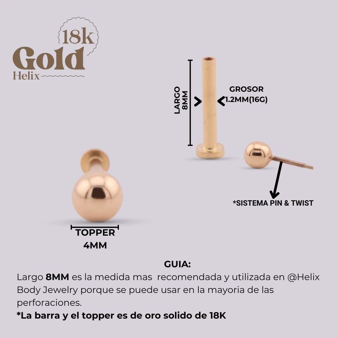 Joya para oreja con forma de esfera - Helix Body Jewelry - Tienda Online de Piercings