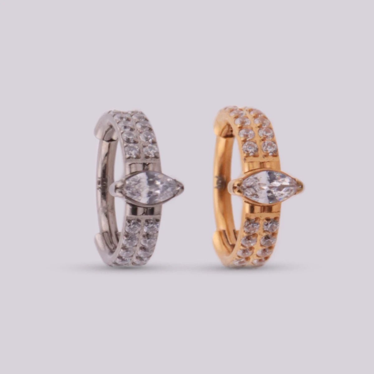 Aro en titanio con sistema clicker - Gema - Helix Body Jewelry - Tienda Online de Piercings