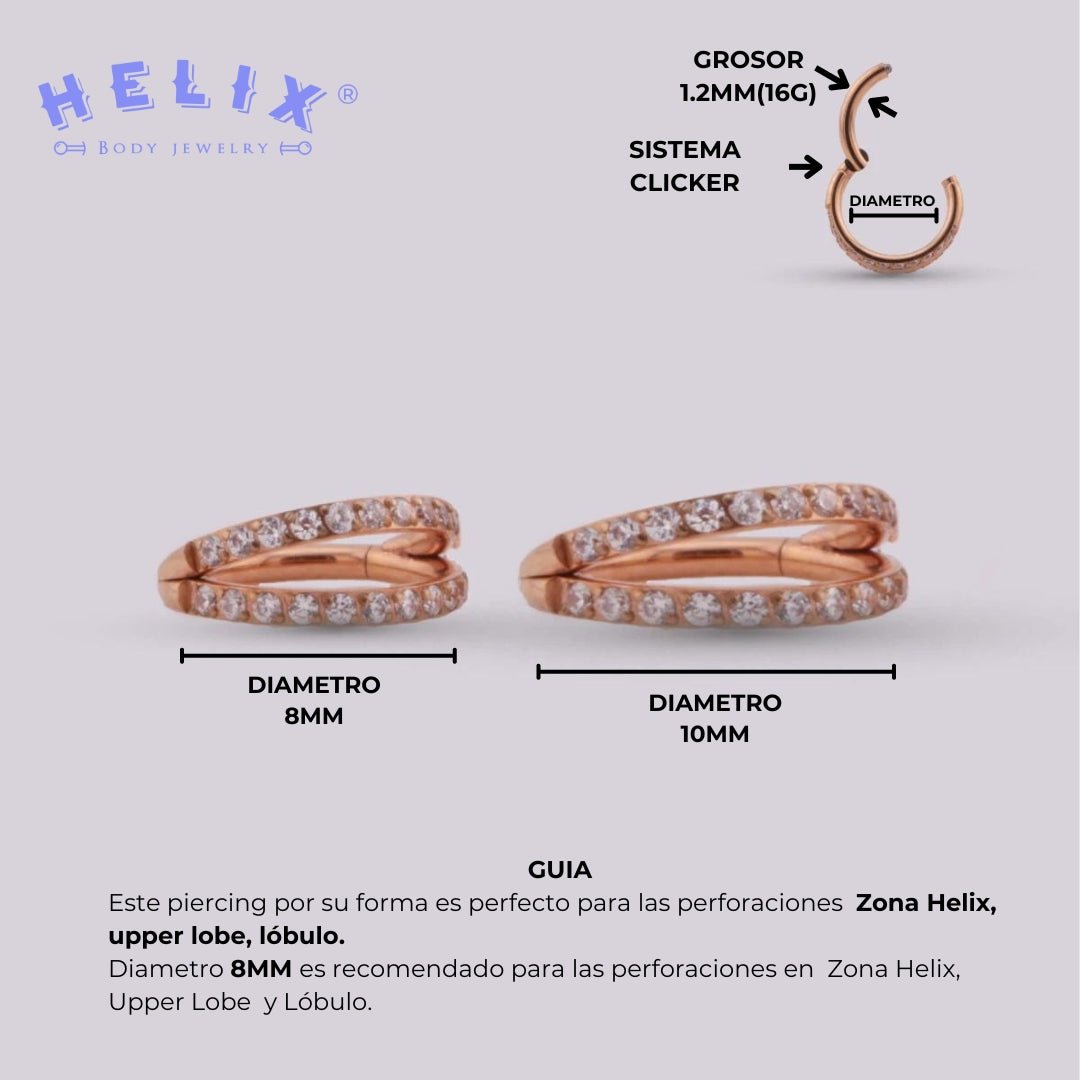 Joya para piercing Agata Oro Rosa - Helix Body Jewelry - Tienda Online de Piercings
