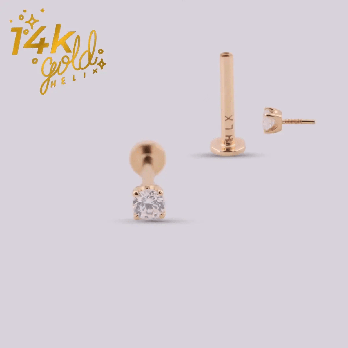 Sparkly Swarovski en oro solido de 14K - Helix Body Jewelry - Tienda Online de Piercings