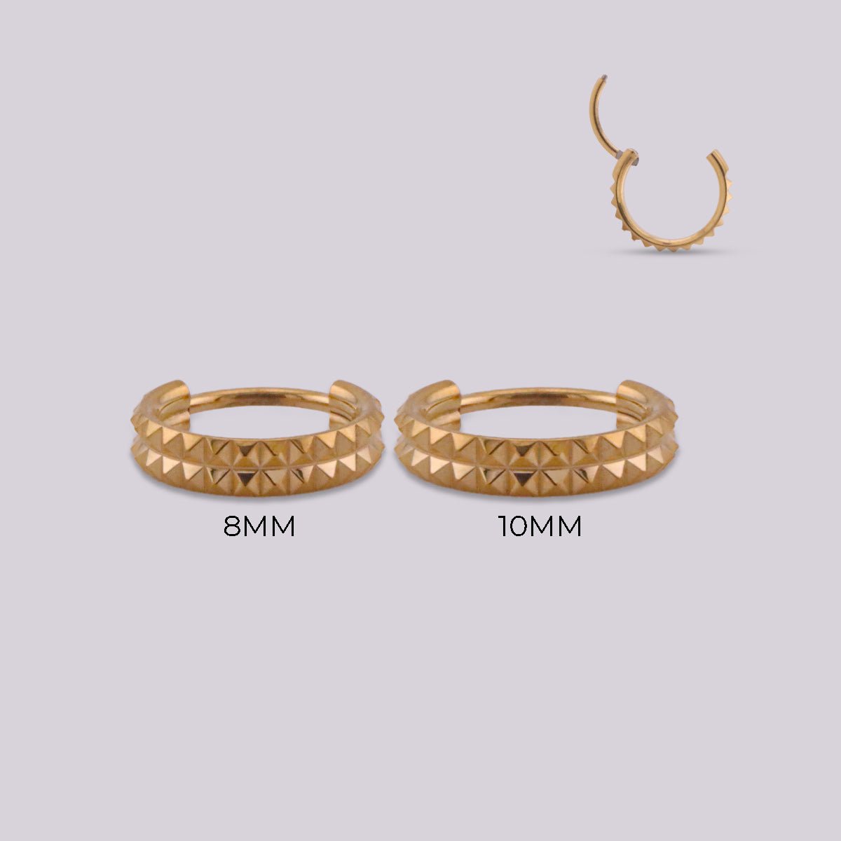 Arete en Titanio para oreja - Mila Dorado - Helix Body Jewelry - Tienda Online de Piercings