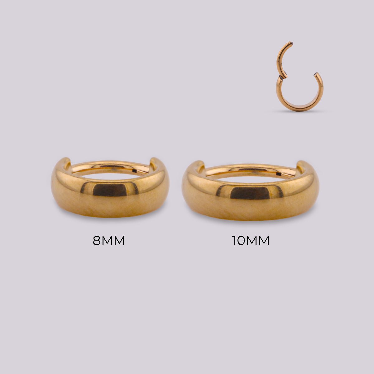 Arete en Titanio para oreja - Vertix Dorado - Helix Body Jewelry - Tienda Online de Piercings