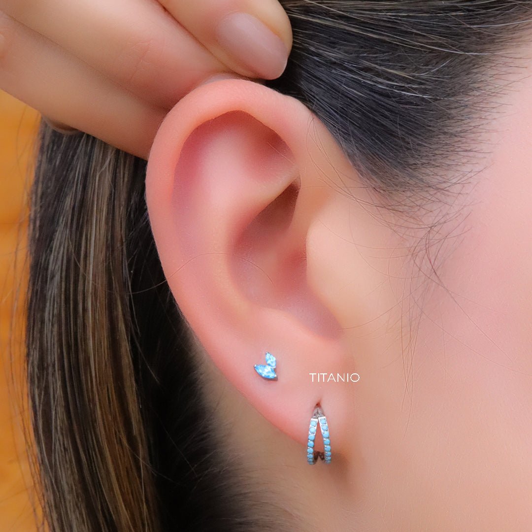 Set de Aretes resistentes al agua: Aqua Bloom - Helix Body Jewelry - Tienda Online de Piercings