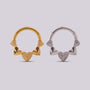 Aro frontal con apliques de corazón para Daith y Septum - Helix Body Jewelry - Tienda Online de Piercings