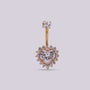 Piercing Ombligo Corazon Queen Dorado - Helix Body Jewelry - Tienda Online de Piercings