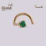 Joya para nostril con esmeralda colombiana - Helix Body Jewelry - Tienda Online de Piercings