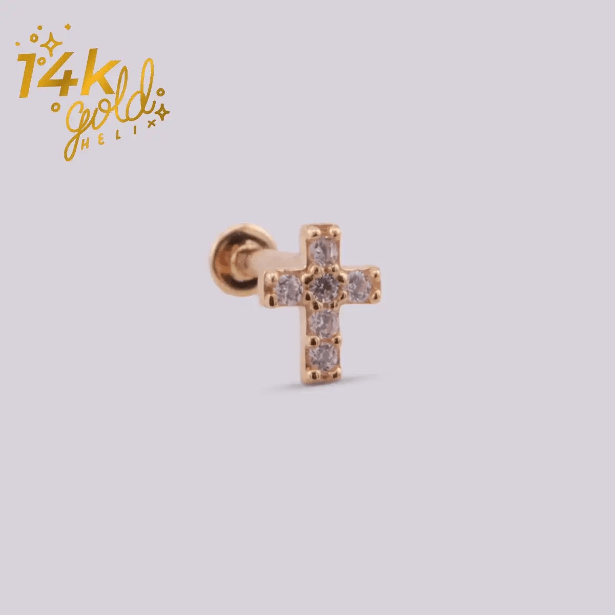 Joyas en oro para piercing - Cruz Luxury - Helix Body Jewelry - Tienda Online de Piercings