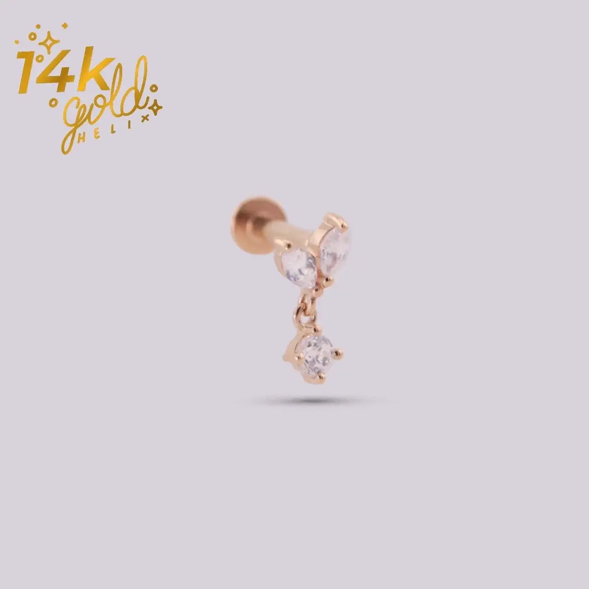 Joya con forma de pétalo y cristales swarovski - Aroa - Helix Body Jewelry - Tienda Online de Piercings