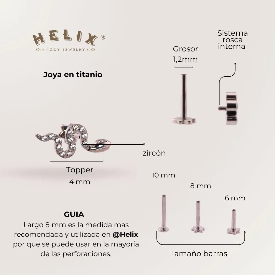 Labret Serpiente Animal Glow