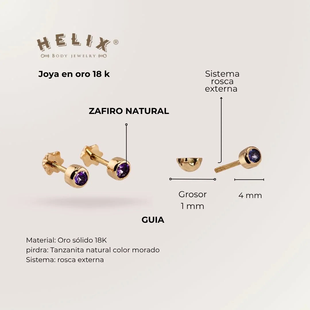 Aretes Tanzanita Oro 18K