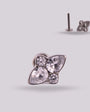 Labret Jaspe en Titanio Grado Implante – Diseño Natural con Zircones - Helix Body Jewelry - Tienda Online de Piercings