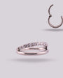 Aro Eter Titanio Grado Implante | Diseño Naturaleza Doble Pedrería - Helix Body Jewelry - Tienda Online de Piercings