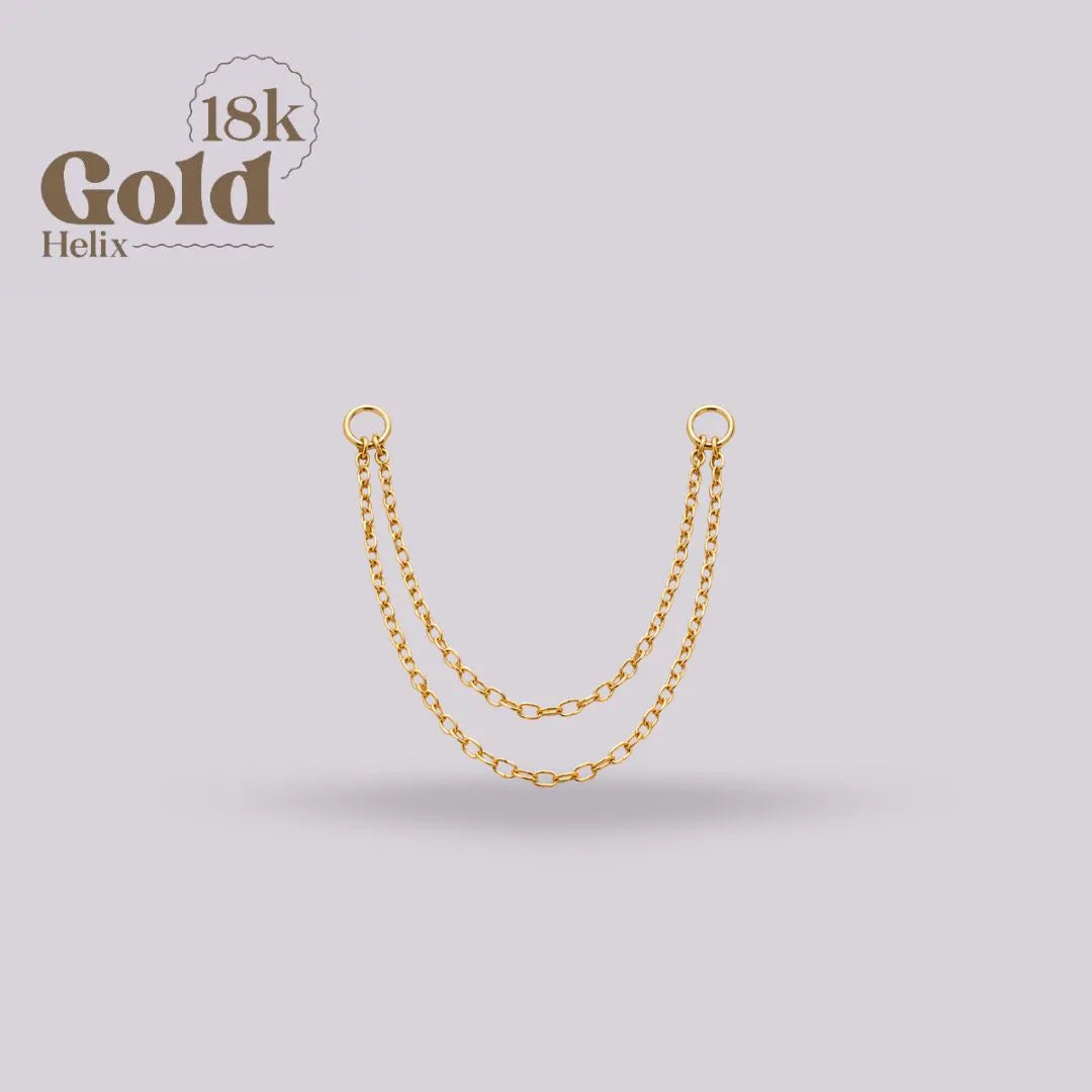 Cadena Rolo Doble Oro 18K