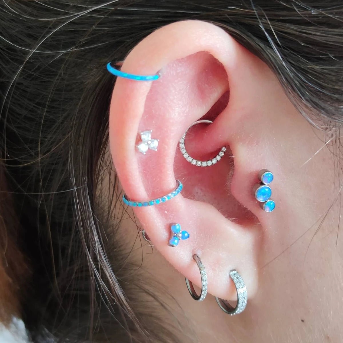 Aro zirconia plateado - Helix Body Jewelry - Tienda Online de Piercings