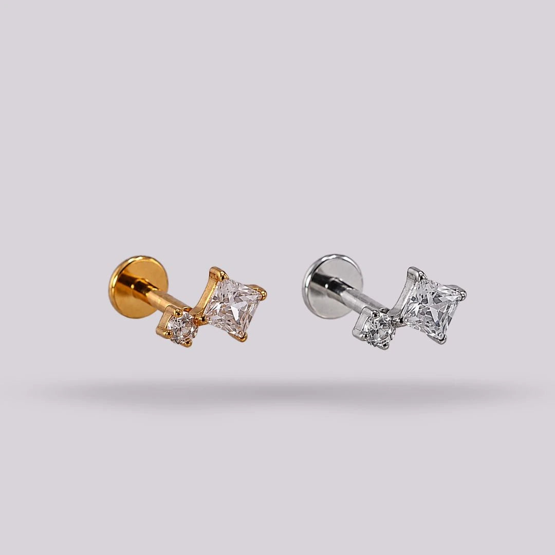 Labret Elan Dorado y Plateado