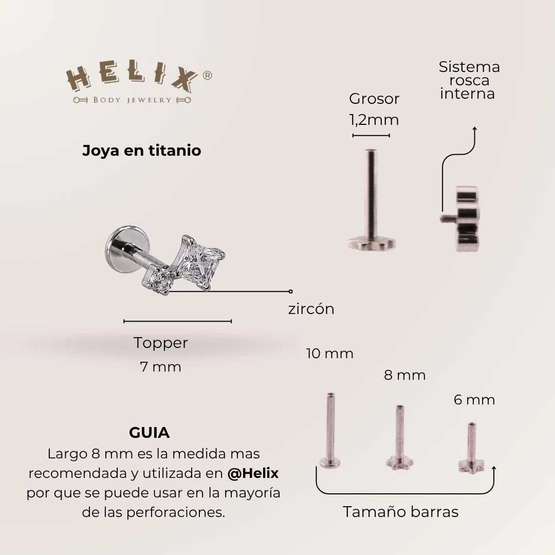 Labret Elan Dorado y Plateado
