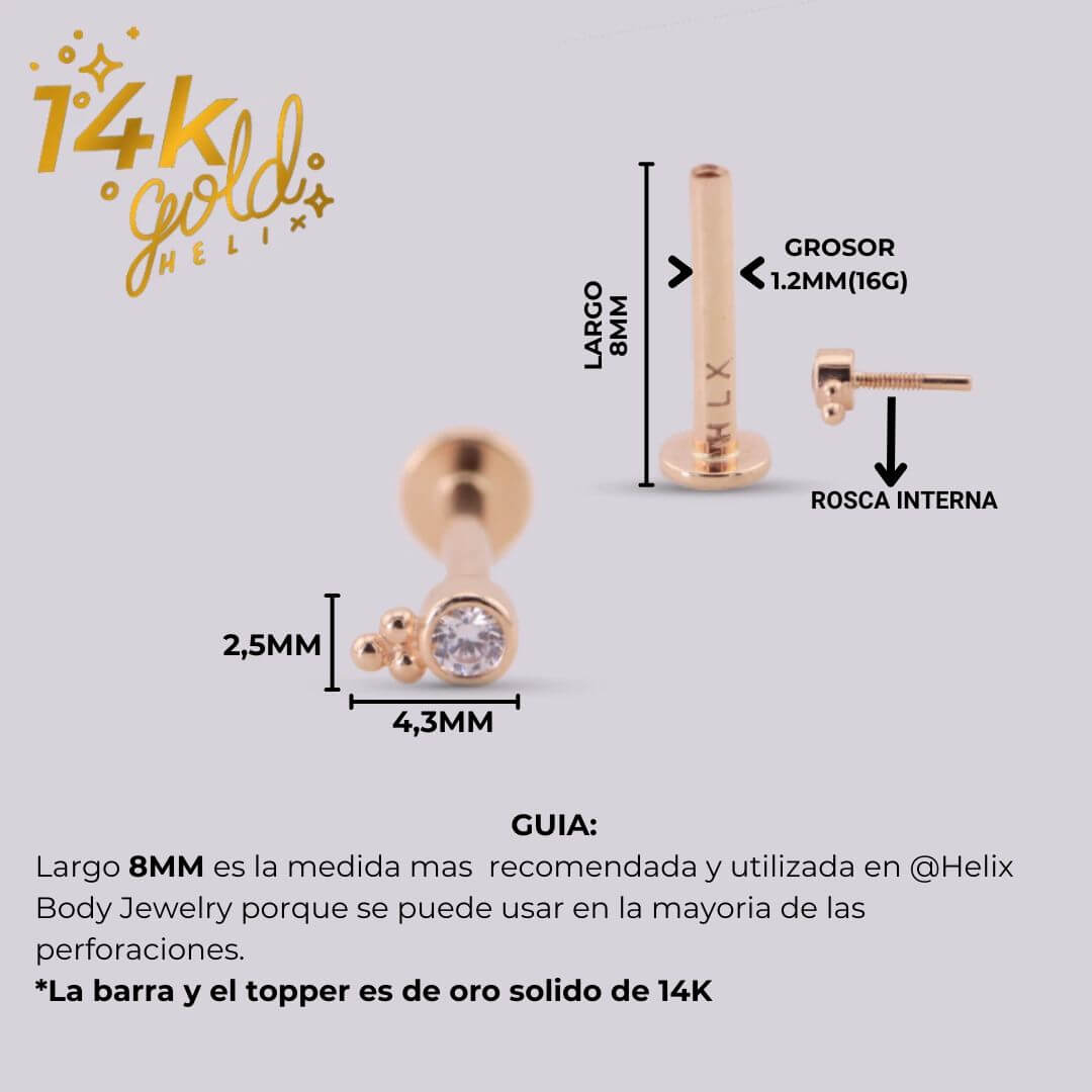 Joya con pequeño cristal Swarovski - Mini Luxury - Helix Body Jewelry - Tienda Online de Piercings