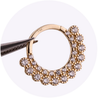 Piercings de Oro 14k con Zirconia Premium