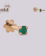 Pendiente labret con esmeralda de 2mm en oro 18K - Helix Body Jewelry - Tienda Online de Piercings