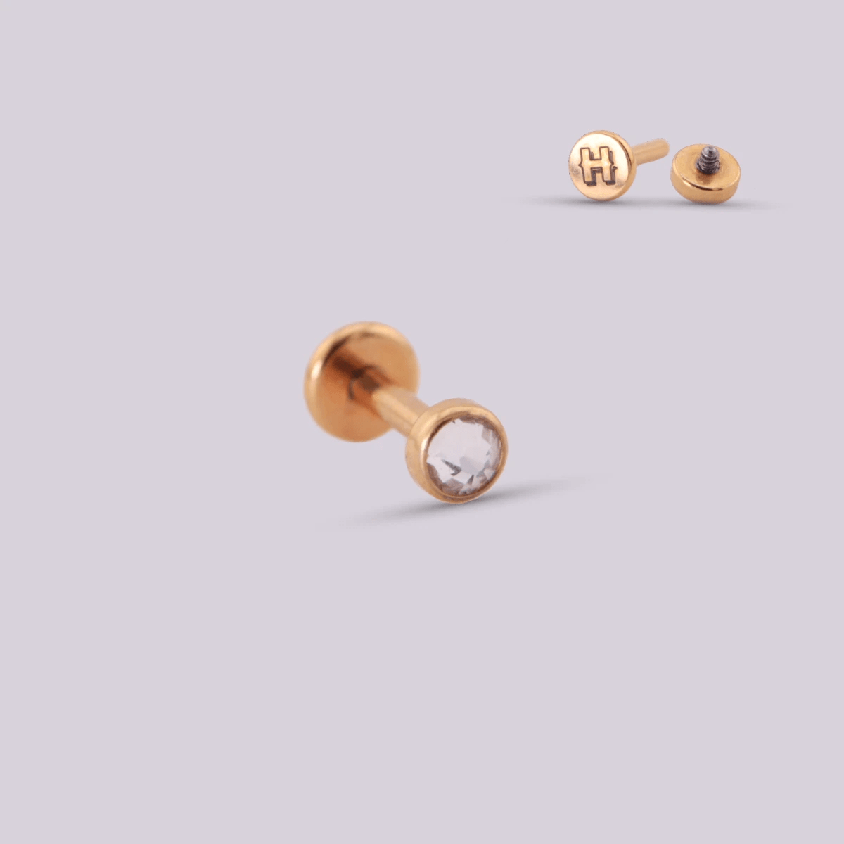 Labret en titanio Mirror - Helix Body Jewelry - Tienda Online de Piercings