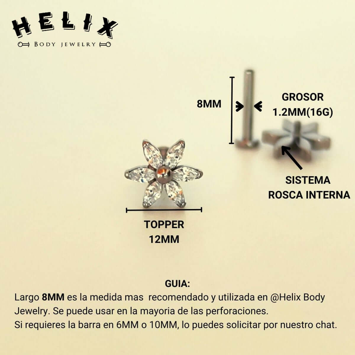 Piercing en titanio Azalea - Helix Body Jewelry - Tienda Online de Piercings