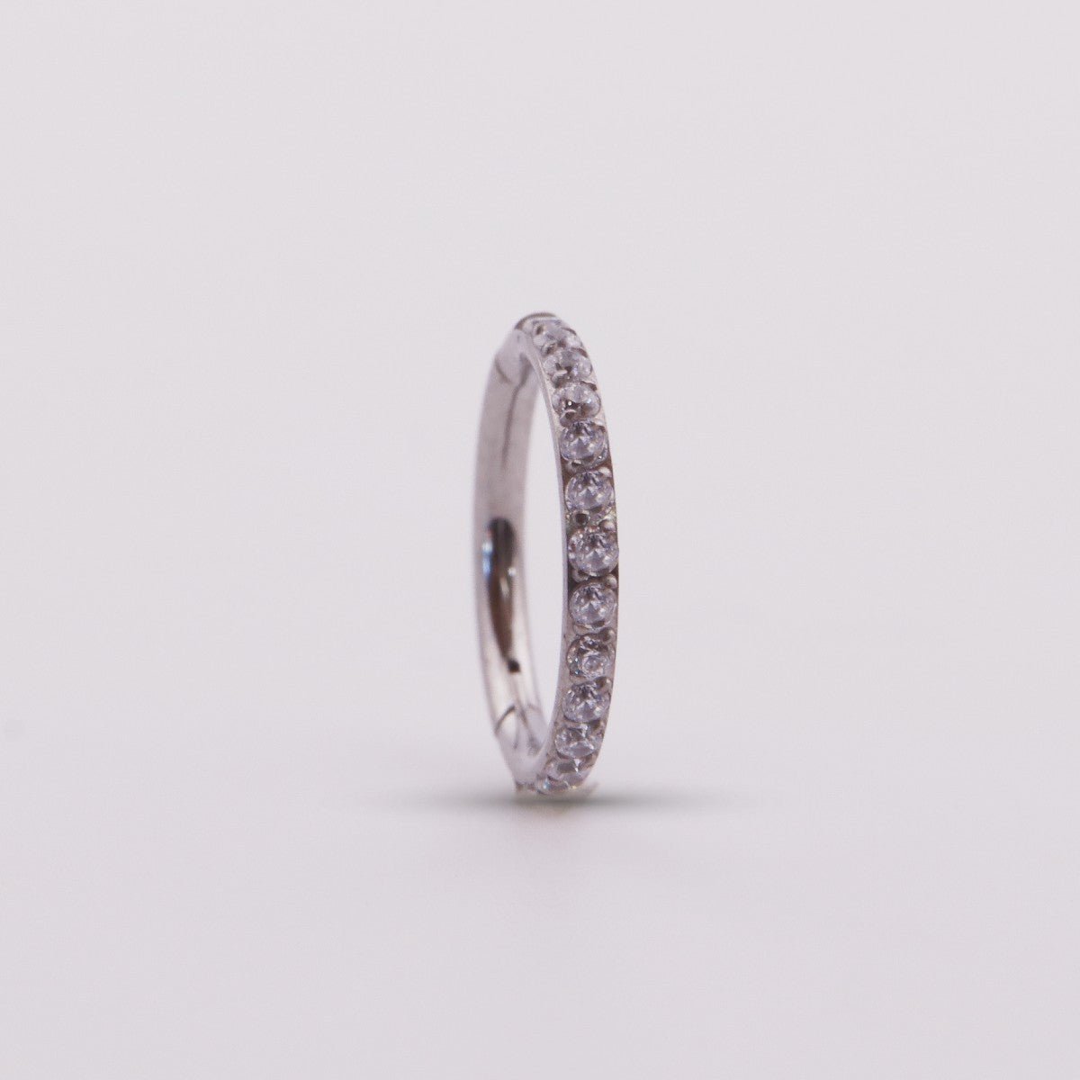 Clicker Zirconia Lateral Plateado - Helix Body Jewelry - Tienda Online de Piercings