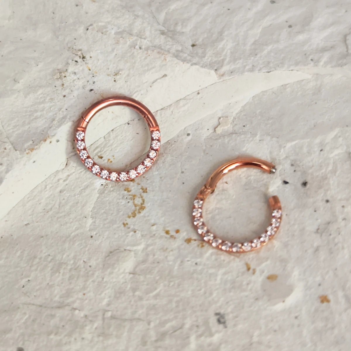 Aro zirconia Oro Rosa - Helix Body Jewelry - Tienda Online de Piercings