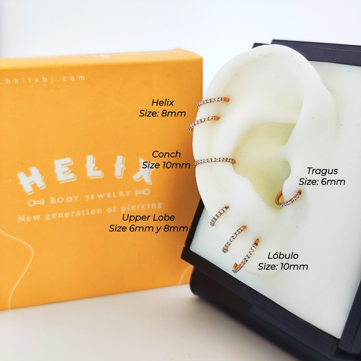 Clicker Zirconia Lateral Oro Rosa - Helix Body Jewelry - Tienda Online de Piercings