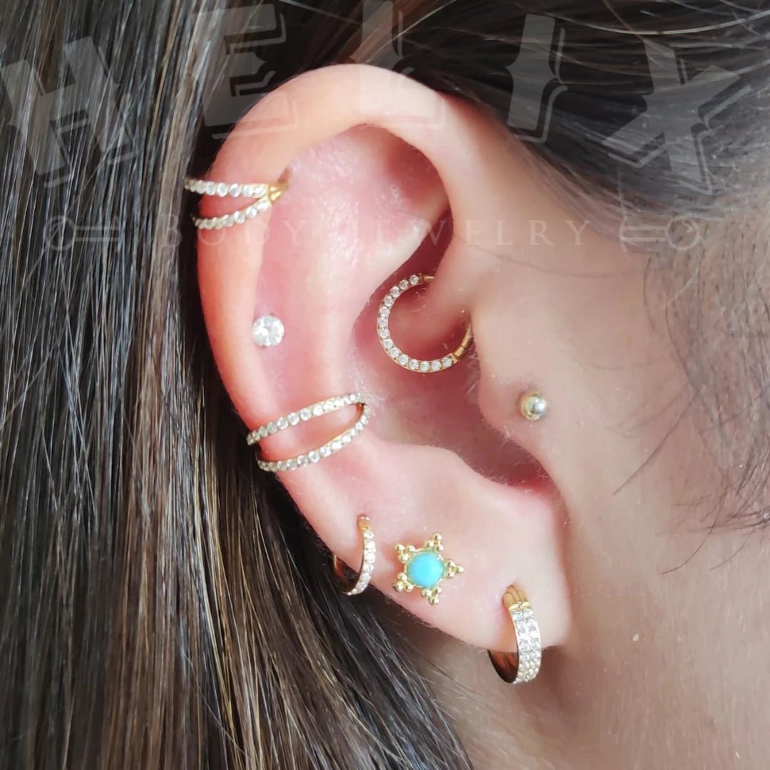 Aro zirconia Oro Rosa - Helix Body Jewelry - Tienda Online de Piercings