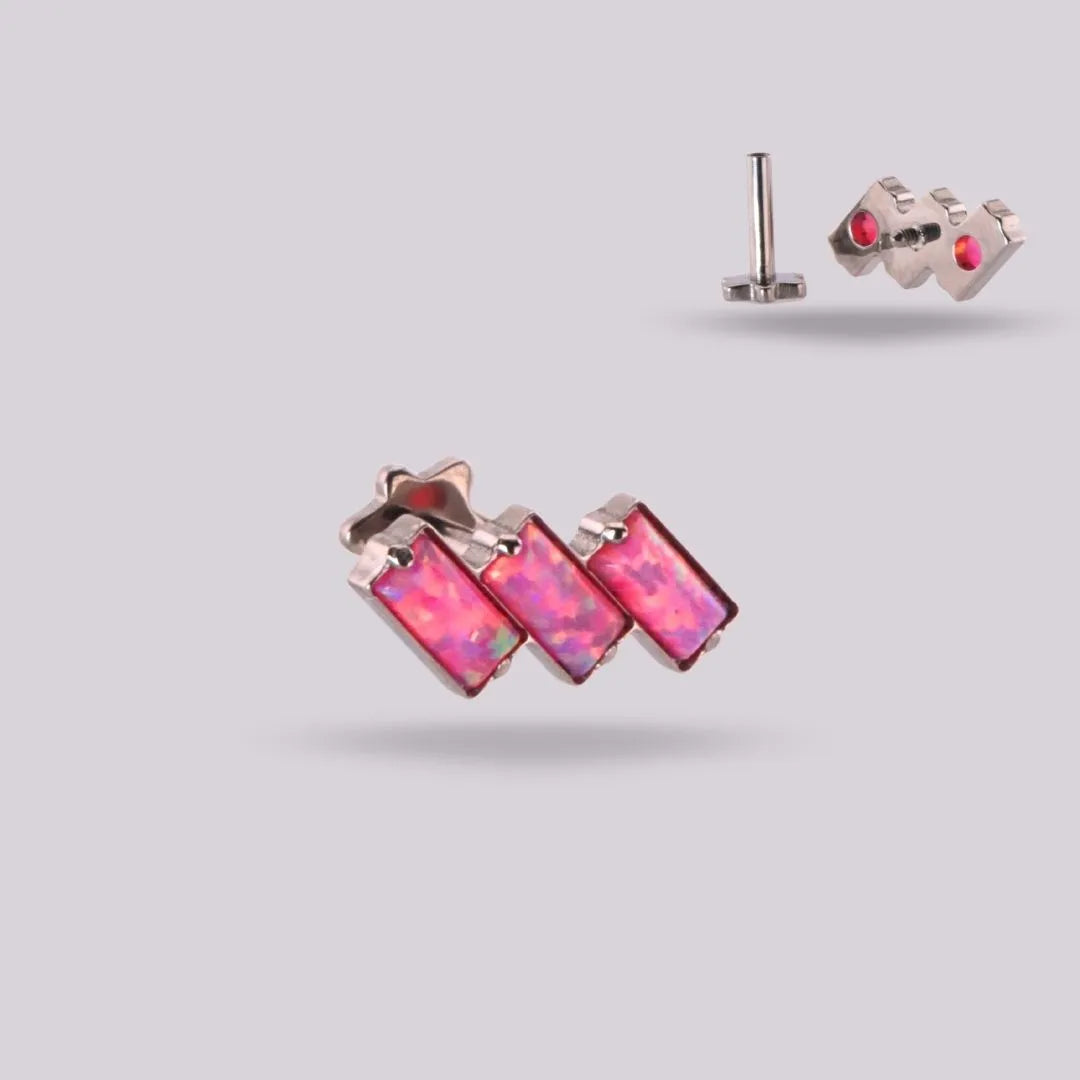 Labret Hexa Ópalo Rosa