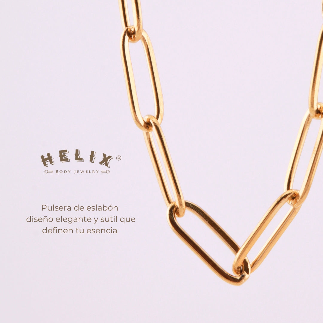 Pulsera Personalizada Dorada con Eslabones | Acero Inoxidable Mujer