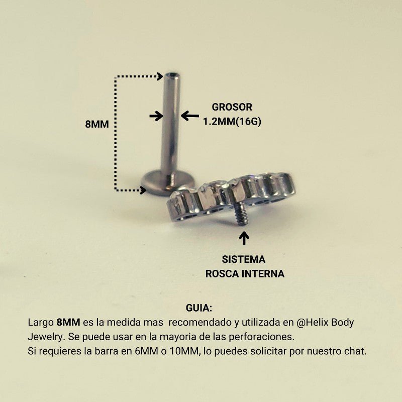 Labret para Zona Helix - Diana - Helix Body Jewelry - Tienda Online de Piercings